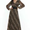 Φόρεμα maxi κρουαζέ animal print