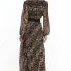 Φόρεμα maxi κρουαζέ animal print
