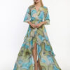 Open Fashion φόρεμα maxi κρουαζέ εμπριμέ