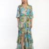Open Fashion φόρεμα maxi κρουαζέ εμπριμέ