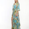 Open Fashion φόρεμα maxi κρουαζέ εμπριμέ