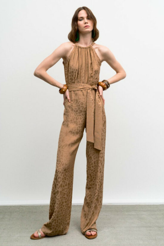 Access Fashion ολόσωμη φόρμα λεοπάρ ανάγλυφο σχέδιο