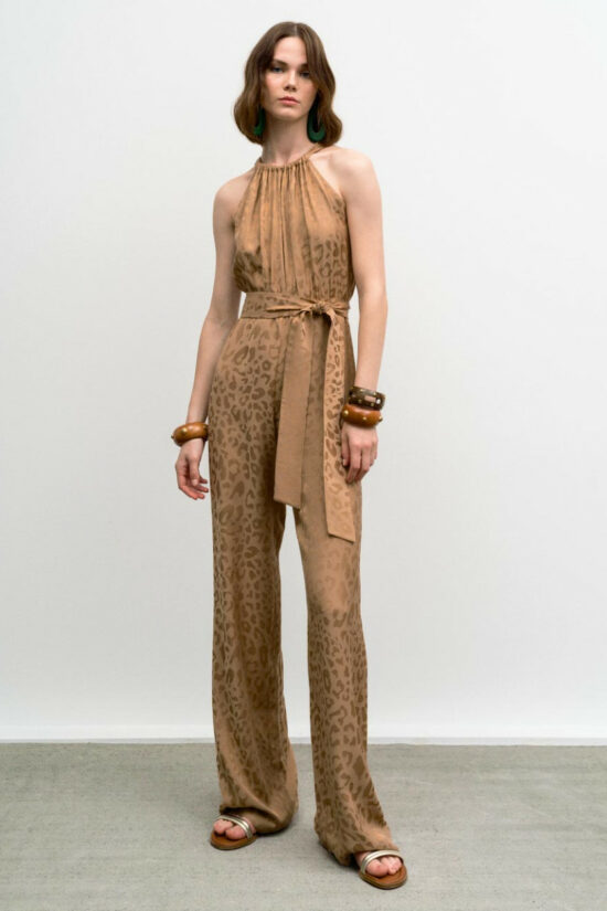 Access Fashion ολόσωμη φόρμα λεοπάρ ανάγλυφο σχέδιο