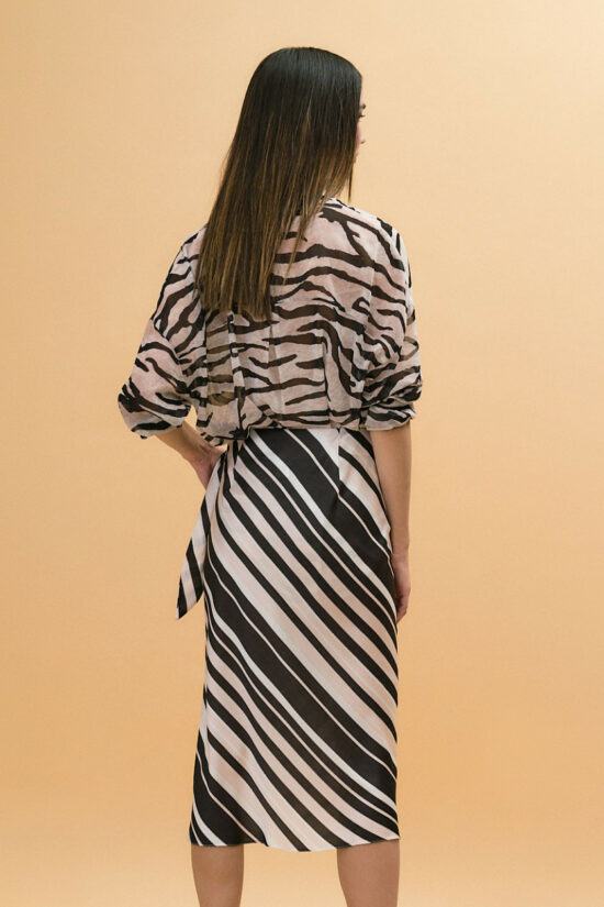 Access Fashion φούστα κρουαζέ ριγέ