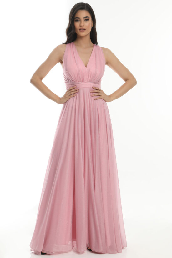 Φόρεμα maxi glitter αμπιγιέ
