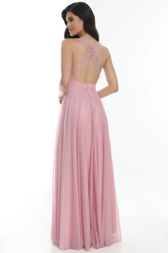Φόρεμα maxi glitter αμπιγιέ