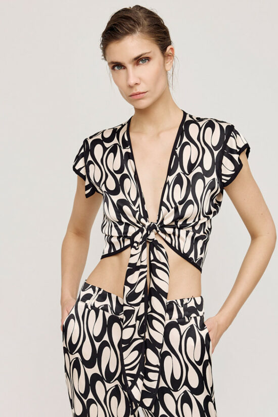 Access Fashion μπλούζα κρουαζέ εμπριμέ