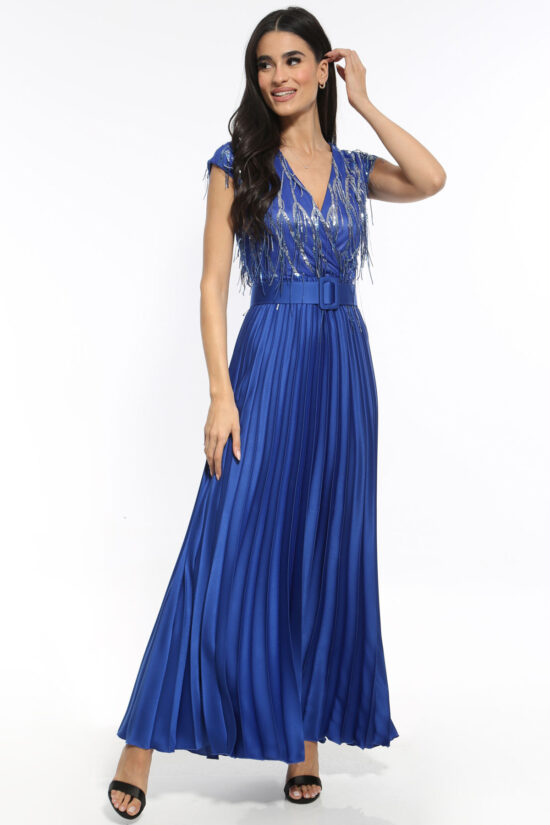 Open Fashion φόρεμα maxi αμπιγιέ παγιέτα κρόσια