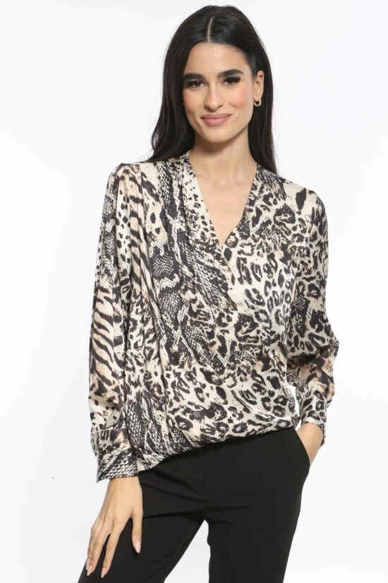 Μπλούζα κρουαζέ animal print