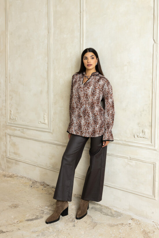 Open Fashion παντελόνι ισόφαρδο δερματίνη