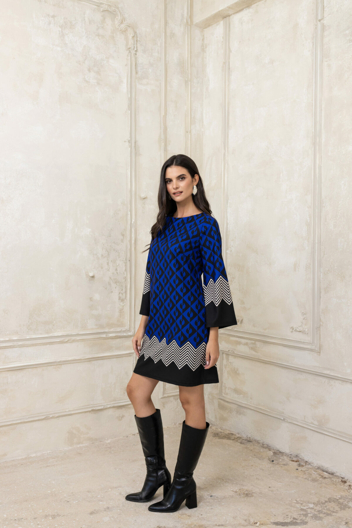 Open Fashion φόρεμα γεωμετρικά σχέδια