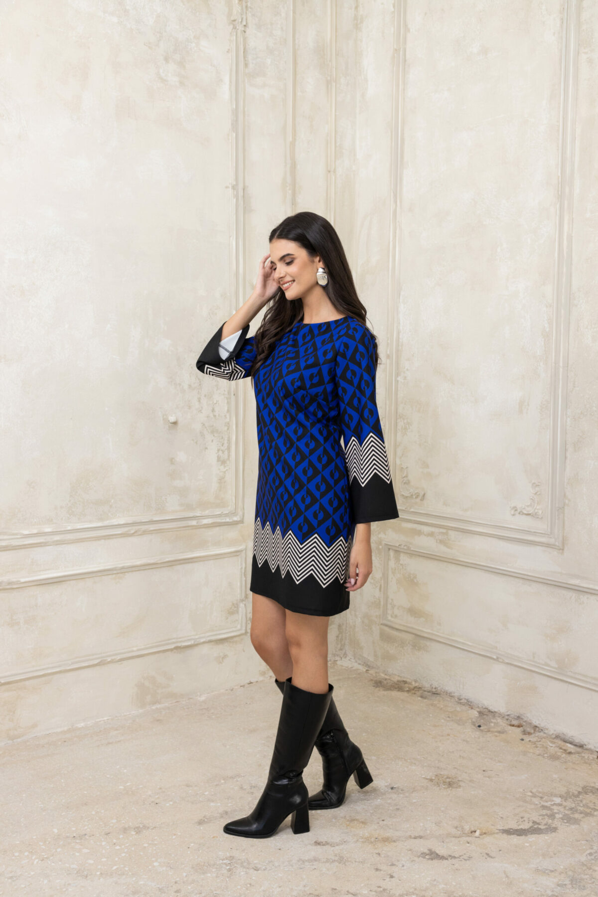 Open Fashion φόρεμα γεωμετρικά σχέδια