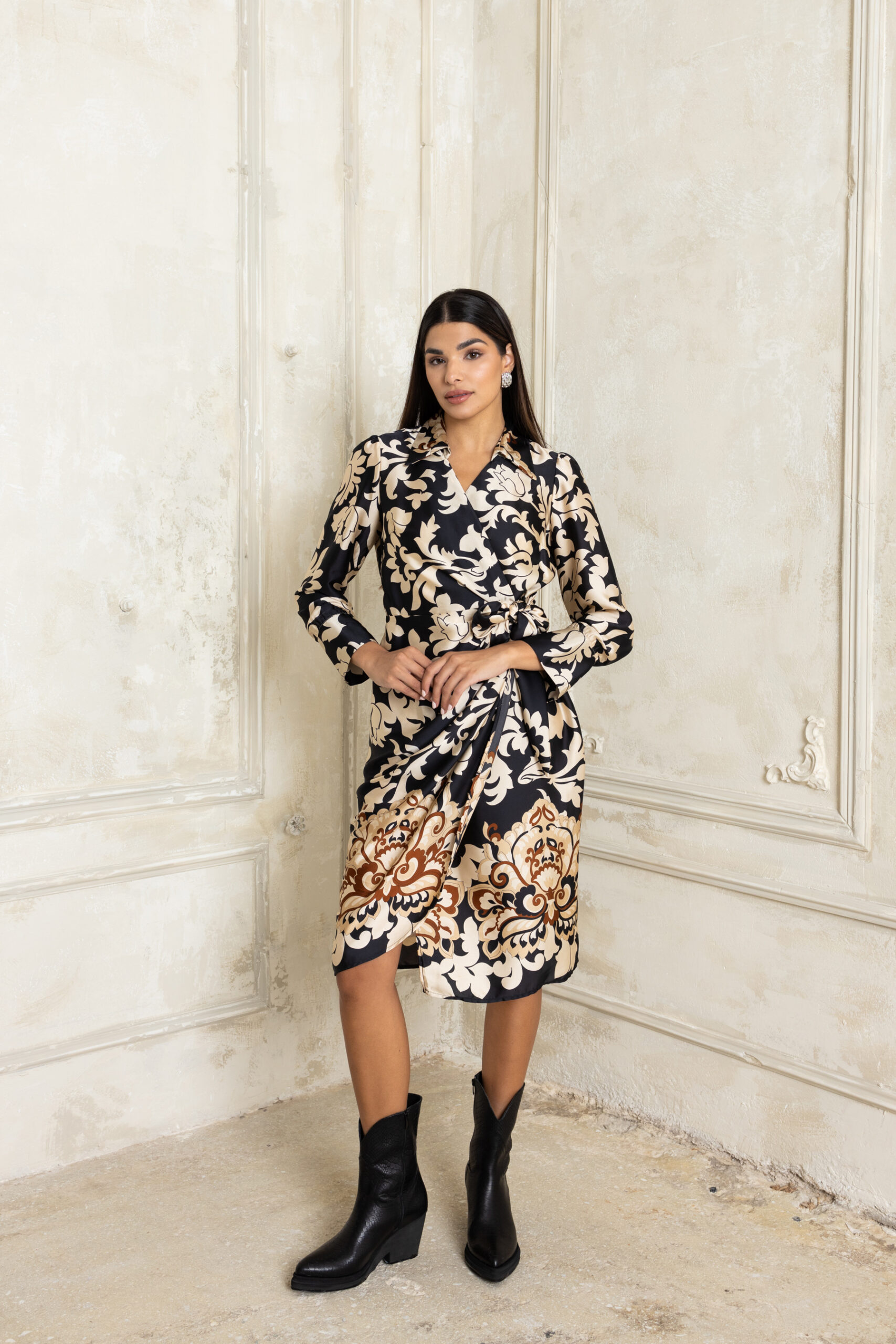 Open Fashion φόρεμα κρουαζέ με δέσιμο