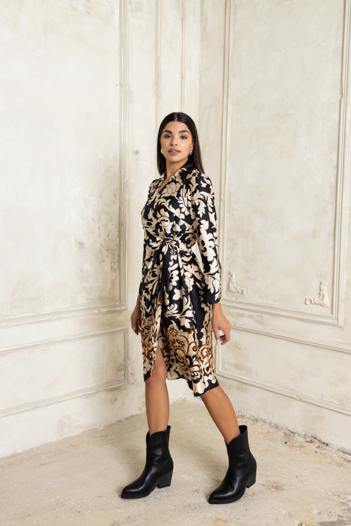 Open Fashion φόρεμα κρουαζέ με δέσιμο