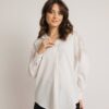 Open Fashion πουκάμισο με κέντημα στα μανίκια