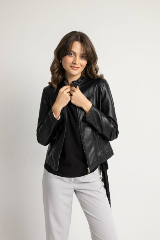 Open Fashion jacket δερματίνη κοντό