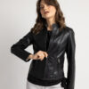 Open Fashion jacket δερματίνη κοντό