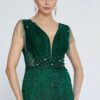 Φόρεμα maxi glitter αμπιγιέ