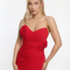Φόρεμα maxi strapless ντραπέ