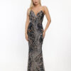 Φόρεμα maxi strapless με χάντρες