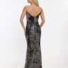 Φόρεμα maxi strapless με χάντρες