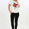 T-shirt με τύπωμα, στρας και χάντρες