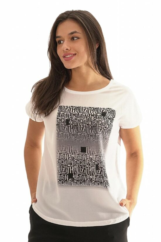 T-shirt με τύπωμα και στρας
