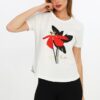 T-shirt με τύπωμα, στρας και χάντρες