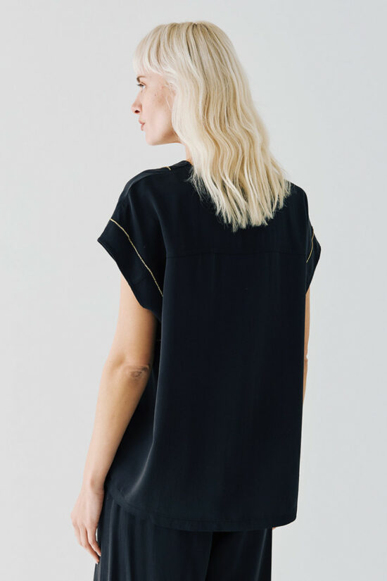 Access Fashion μπλούζα με V και μεταλλιζέ λεπτομέρειες