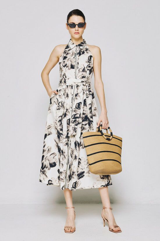 Access Fashion φόρεμα κλος floral με ζώνη