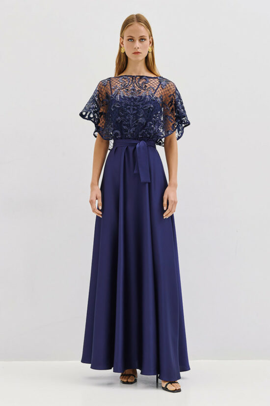 Access Fashion φόρεμα μάξι με δίχτυ και κεντήματα
