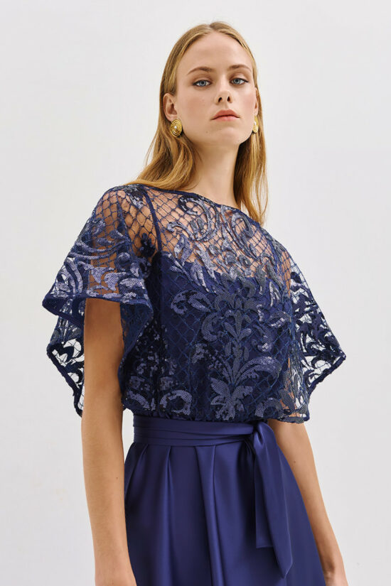 Access Fashion φόρεμα μάξι με δίχτυ και κεντήματα