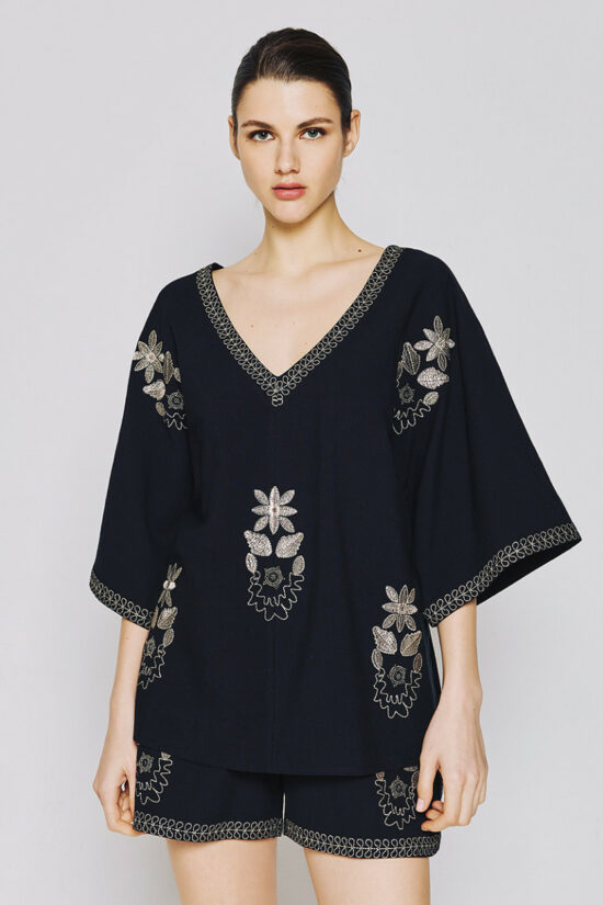 Access Fashion μπλούζα oversized με κεντήματα