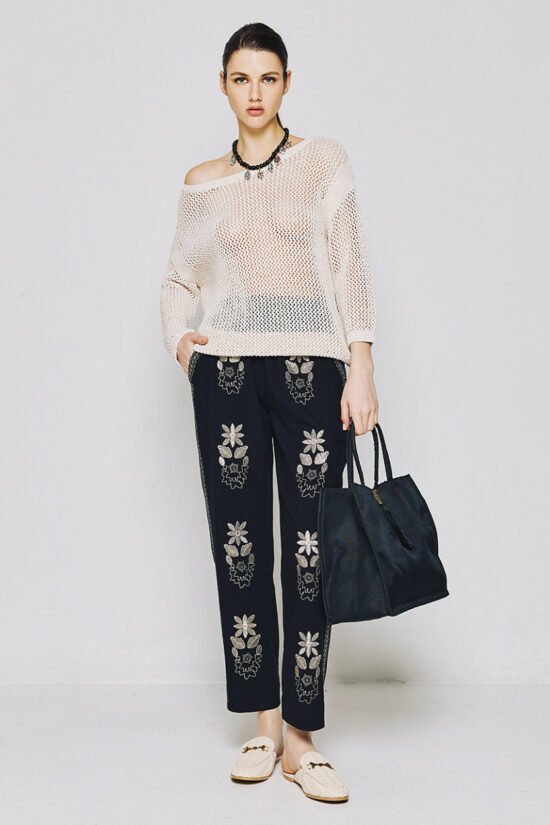 Access Fashion παντελόνι με λάστιχο και κεντήματα