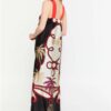 Φόρεμα maxi εμπριμέ satin