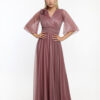 Φόρεμα maxi glitter αμπιγιέ