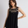 Open Fashion μπλούζα αμάνικη με ιδιαίτερο κέντημα