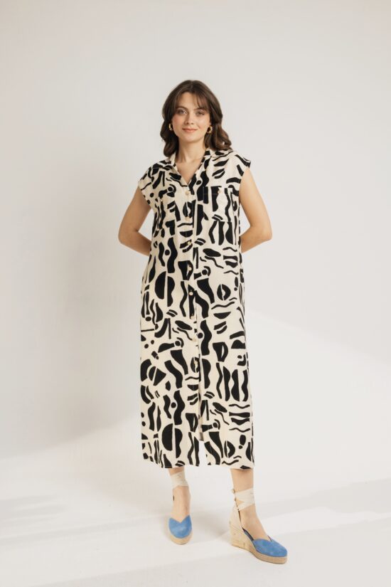 Open Fashion φόρεμα σεμιζιέ εμπριμέ