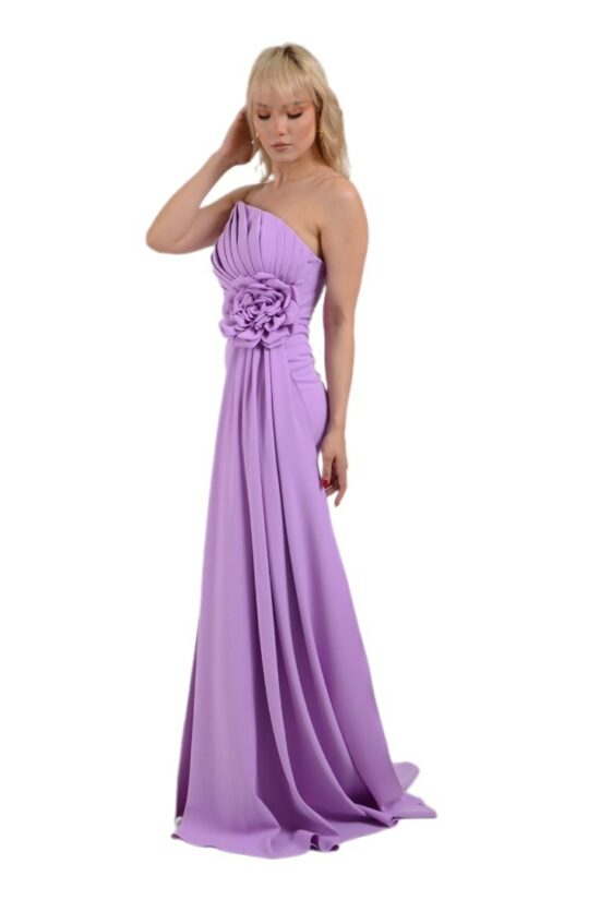 Φόρεμα maxi strapless ντραπέ
