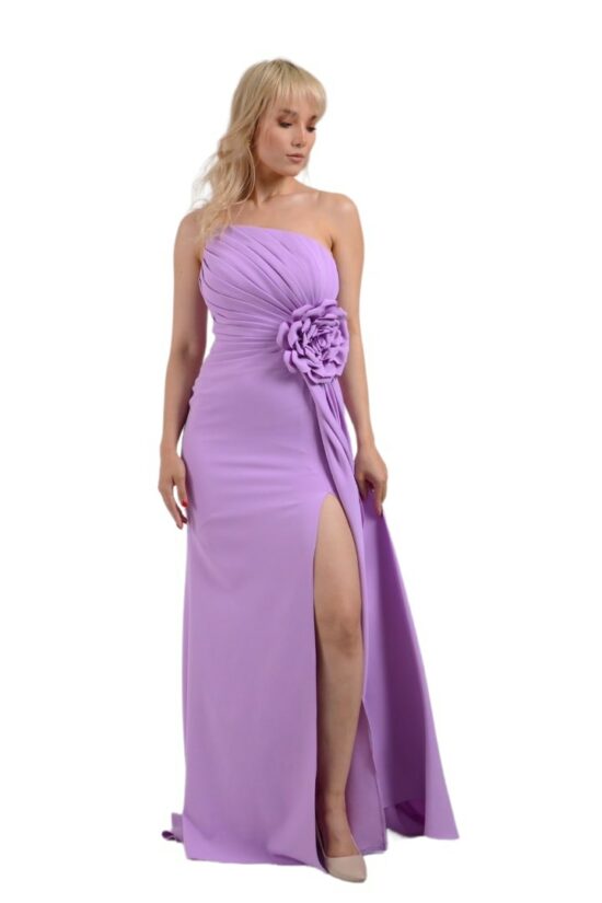 Φόρεμα maxi strapless ντραπέ