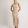 Open Fashion φόρεμα αμάνικο κεντητό