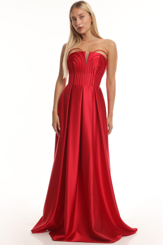 Φόρεμα maxi satin αμπιγιέ