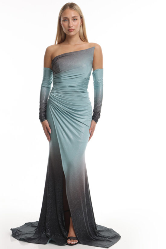 Φόρεμα maxi degrade glitter