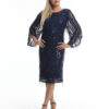 Open fashion φόρεμα midi με κρόσσι παγιέτα