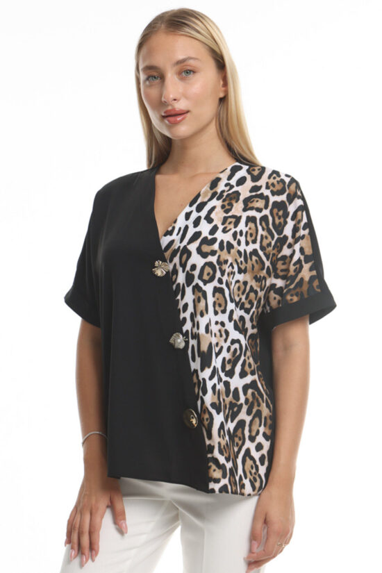 Μπλούζα half animal print