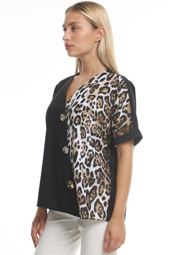 Μπλούζα half animal print