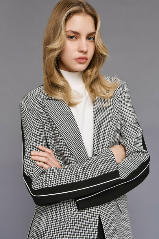 Access Fashion σακάκι pied-de-poule με ρέλι