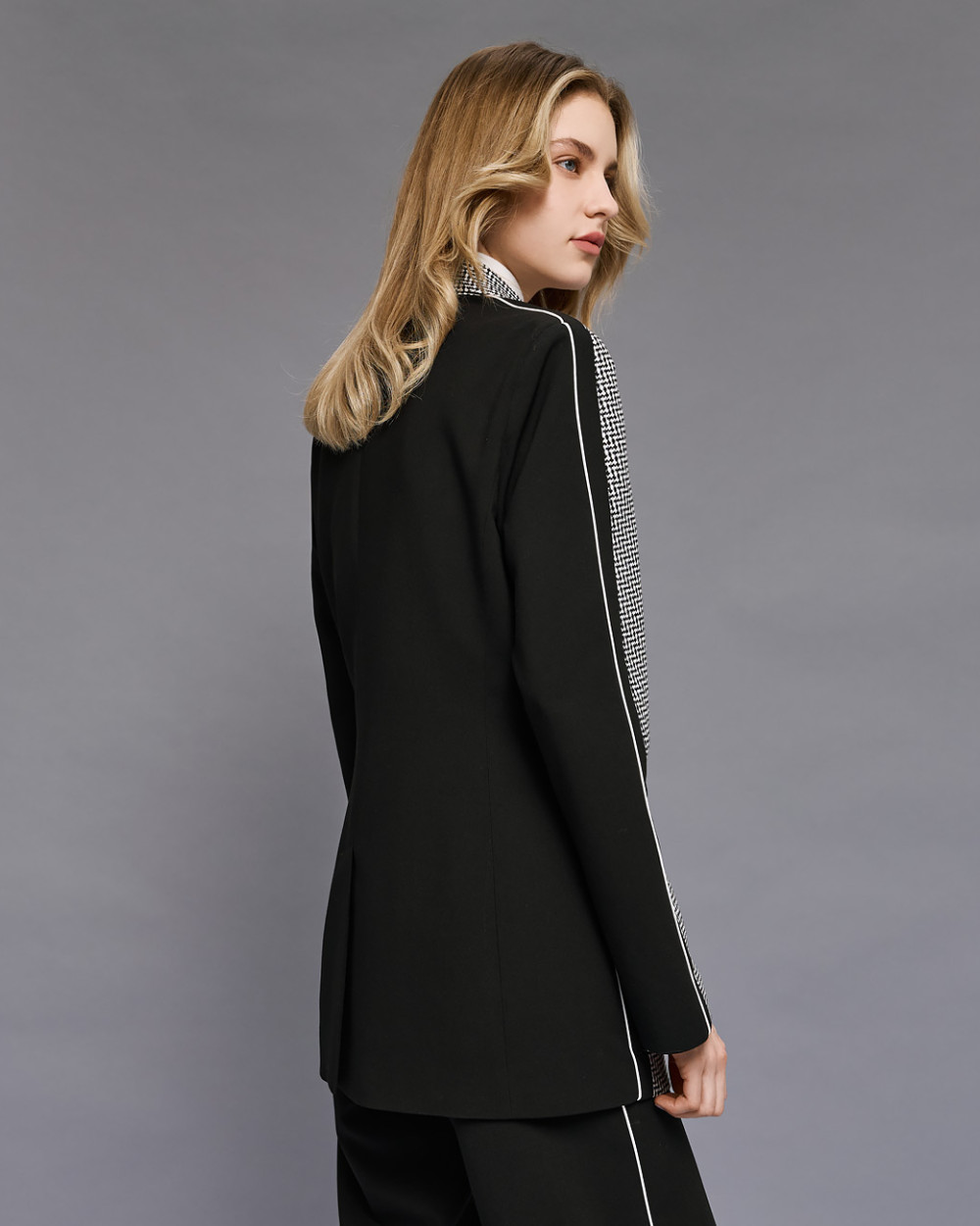 Access Fashion σακάκι pied-de-poule με ρέλι