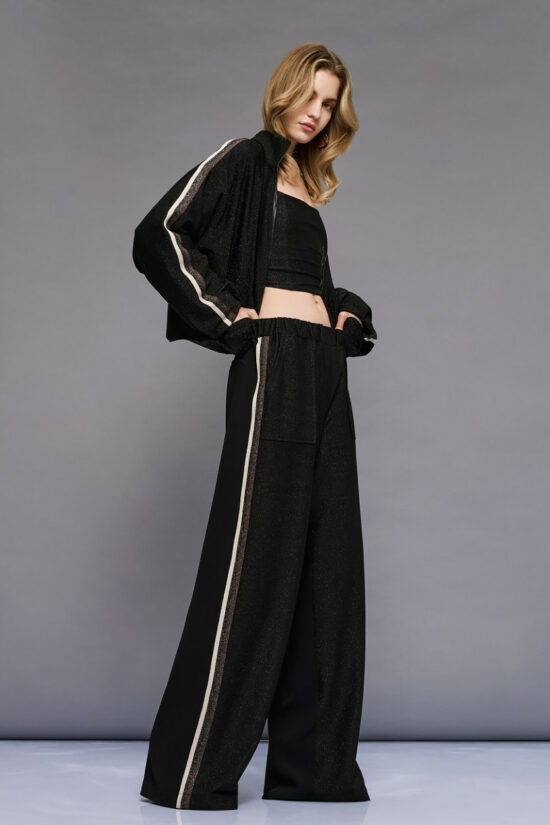 Access Fashion παντελόνι με λάστιχο και φάσα στο πλάι