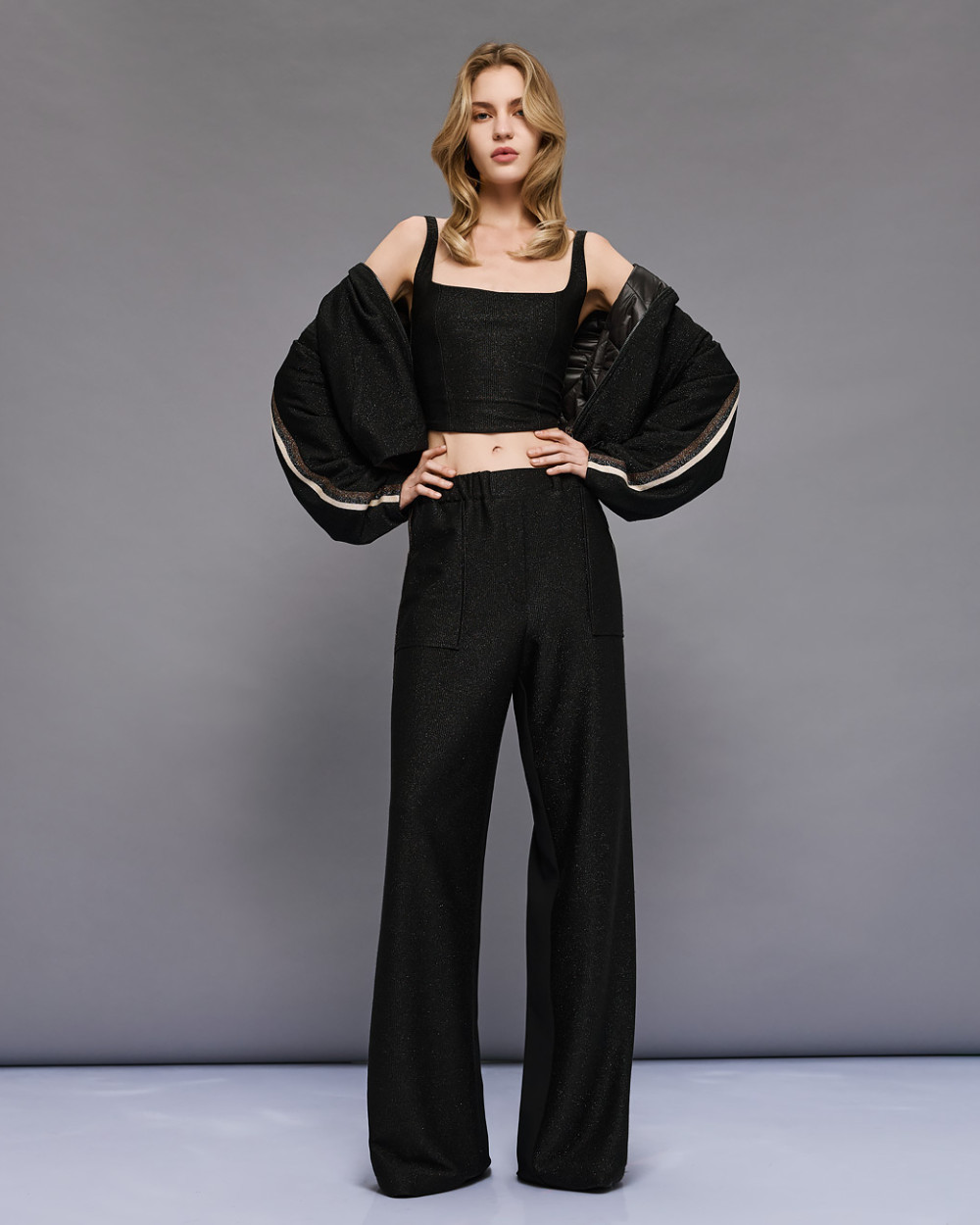 Access Fashion παντελόνι με λάστιχο και φάσα στο πλάι